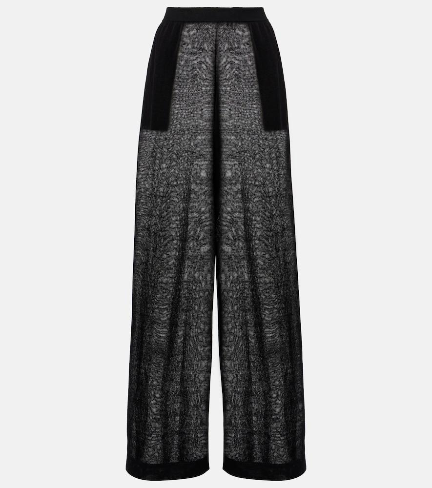 alaïa sheer linen and silk wide-leg pants
