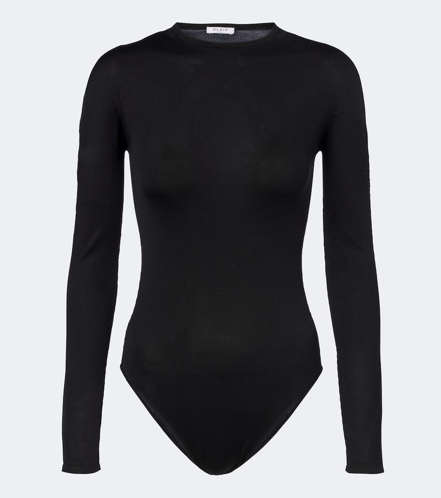 alaïa silk-blend jersey bodysuit