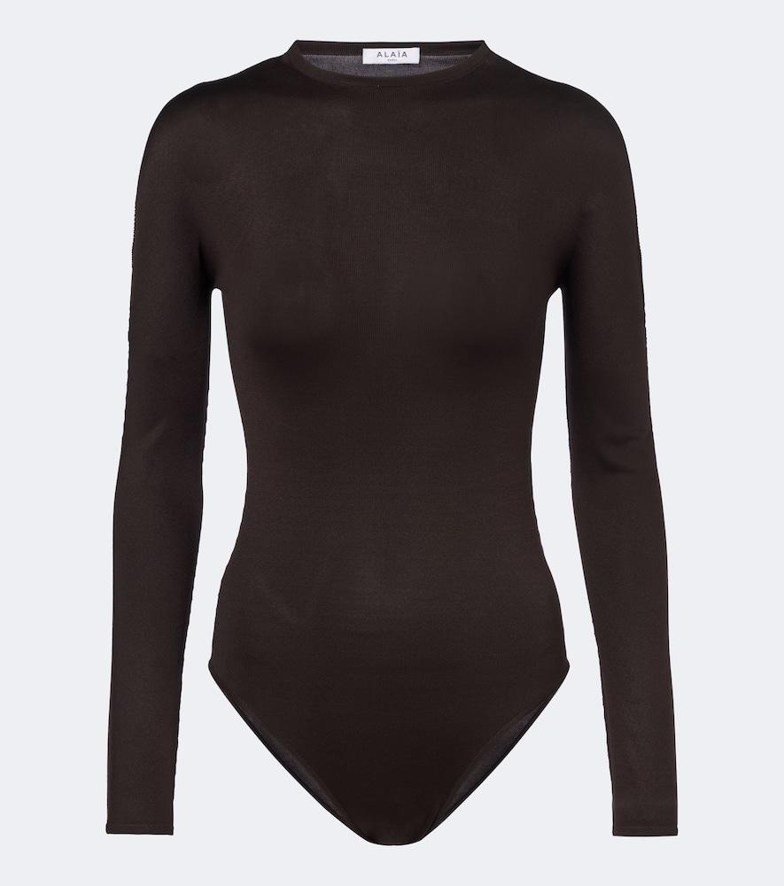 alaïa silk-blend jersey bodysuit
