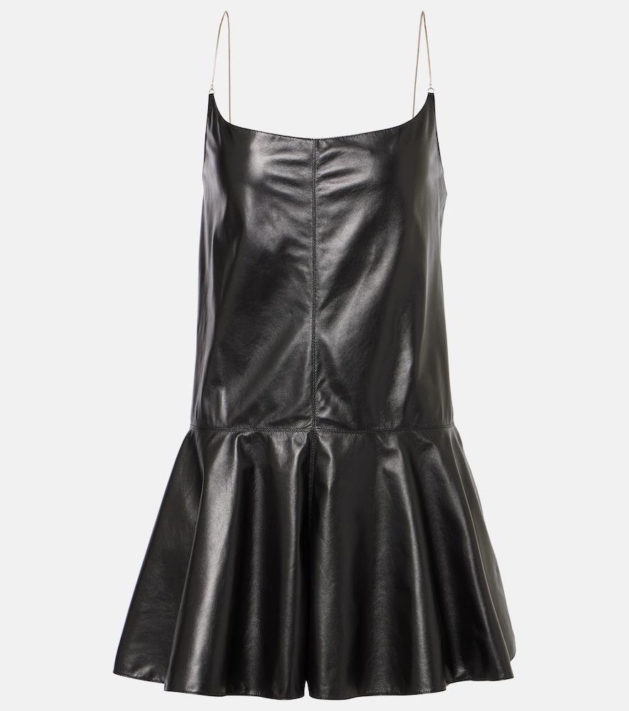 alaïa slip leather romper