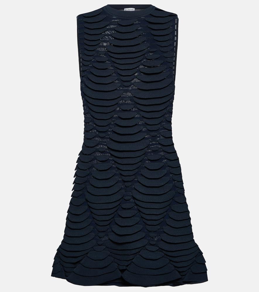 alaïa snake-effect knit minidress
