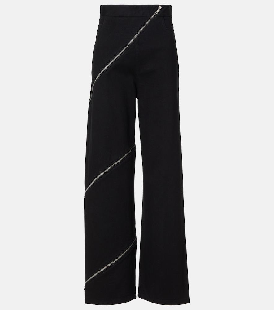 alaïa spiral cotton wide-leg pants