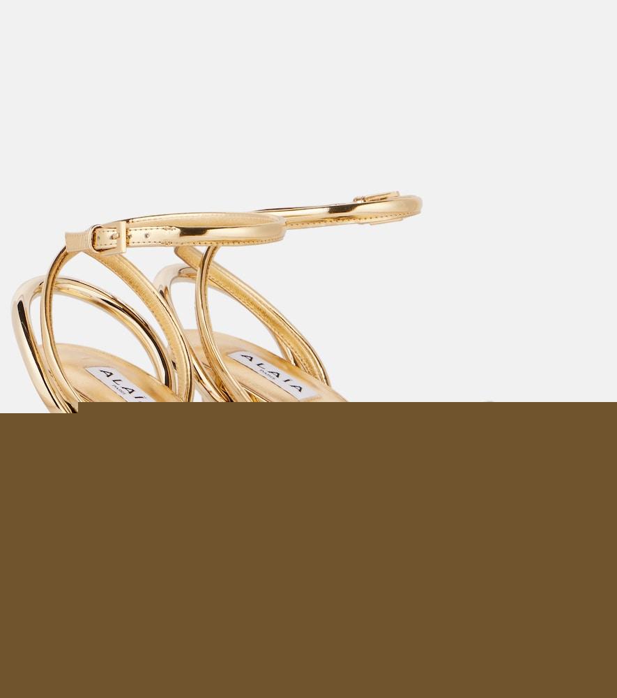 alaïa strappy metallic leather sandals
