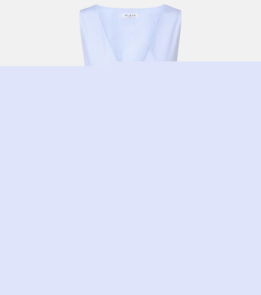 alaïa striped cotton poplin minidress