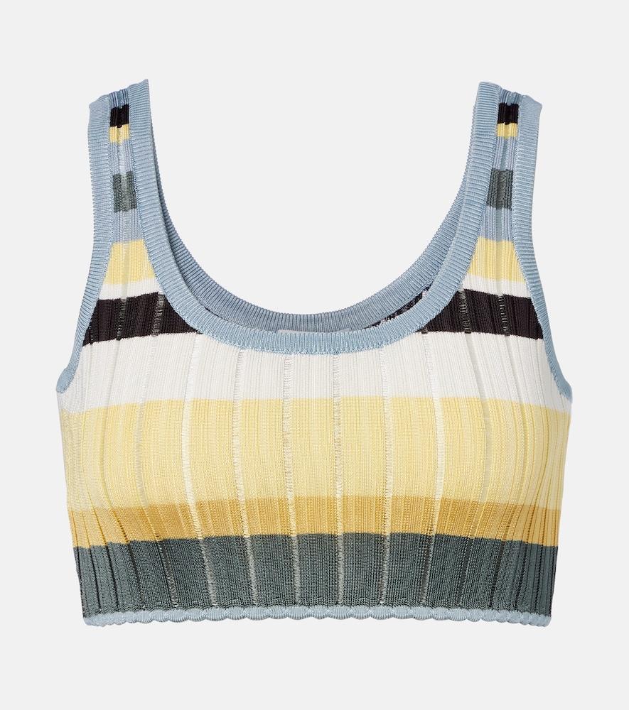 alaïa striped knitted crop top