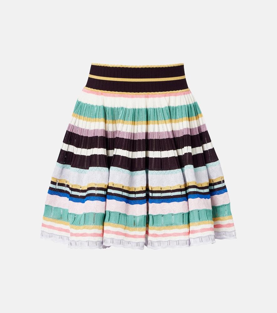 alaïa striped knitted miniskirt