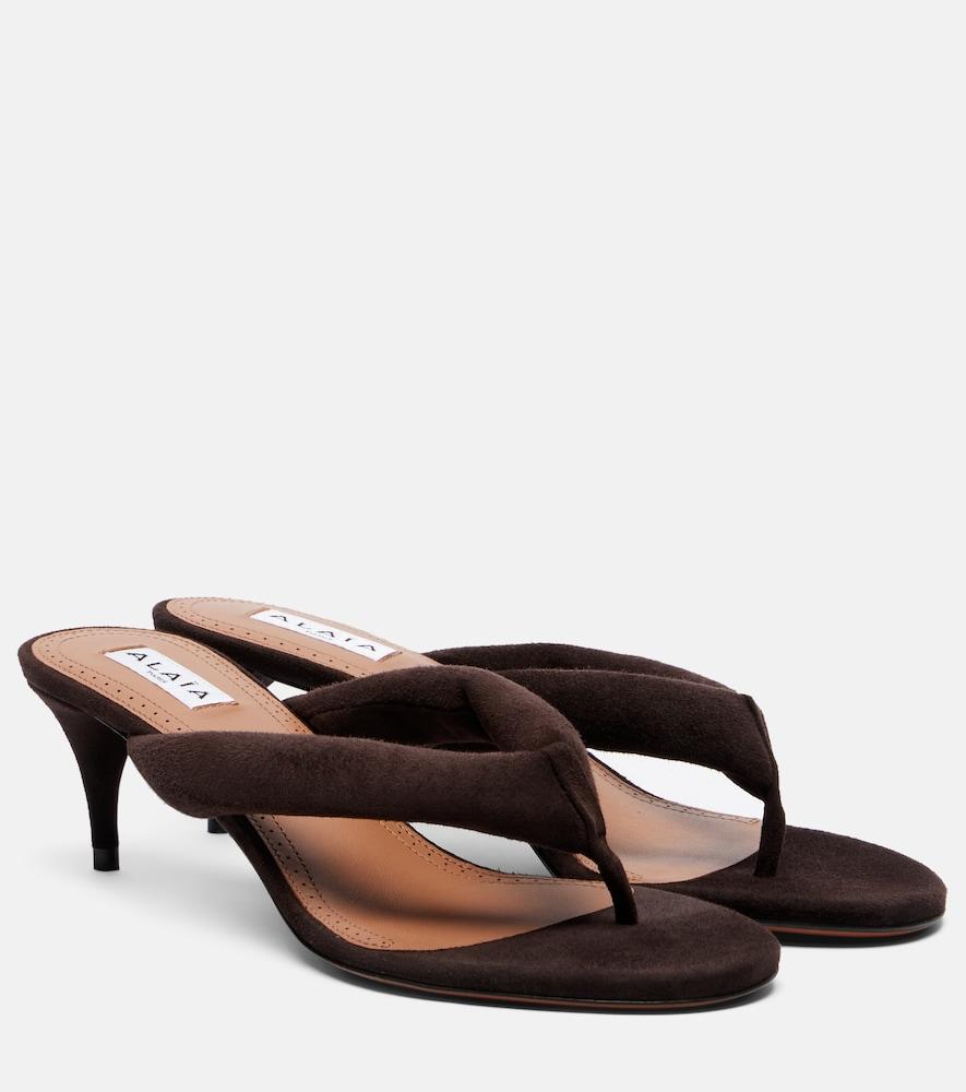 alaïa suede thong sandals