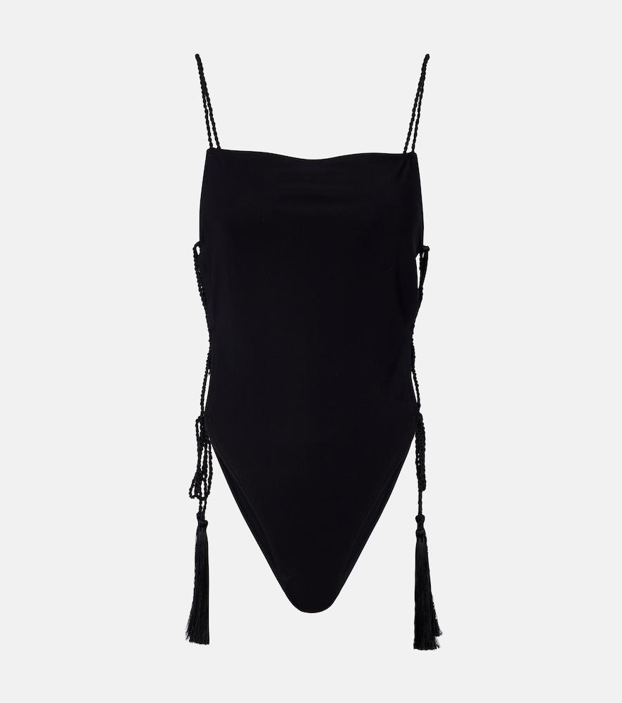 alaïa tasselled swimsuit