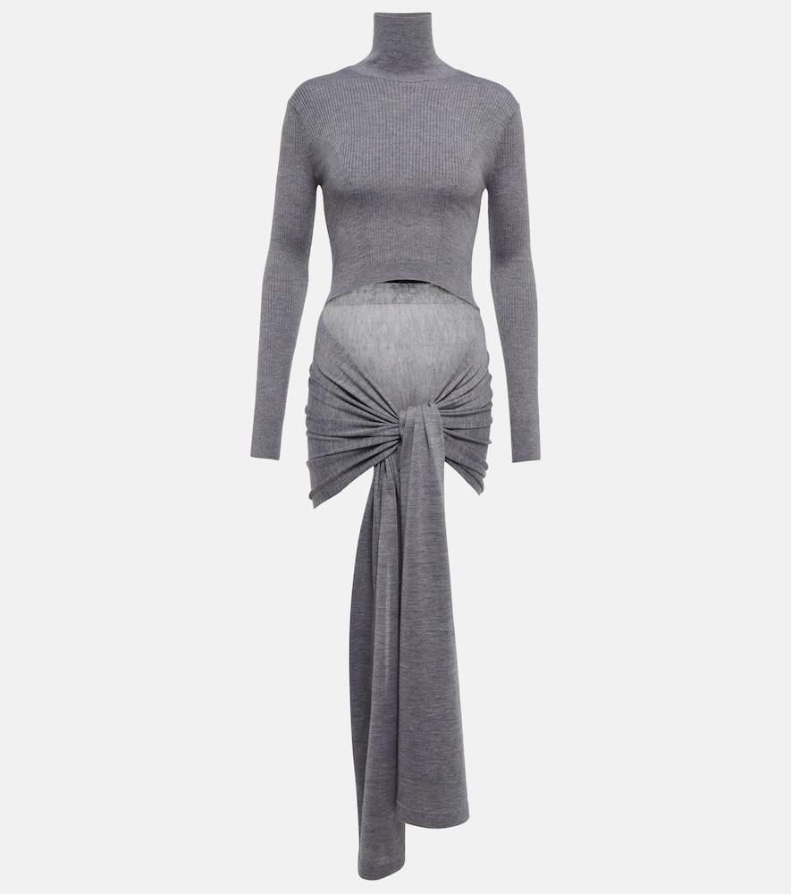 alaïa tie-front cashmere and silk turtleneck sweater