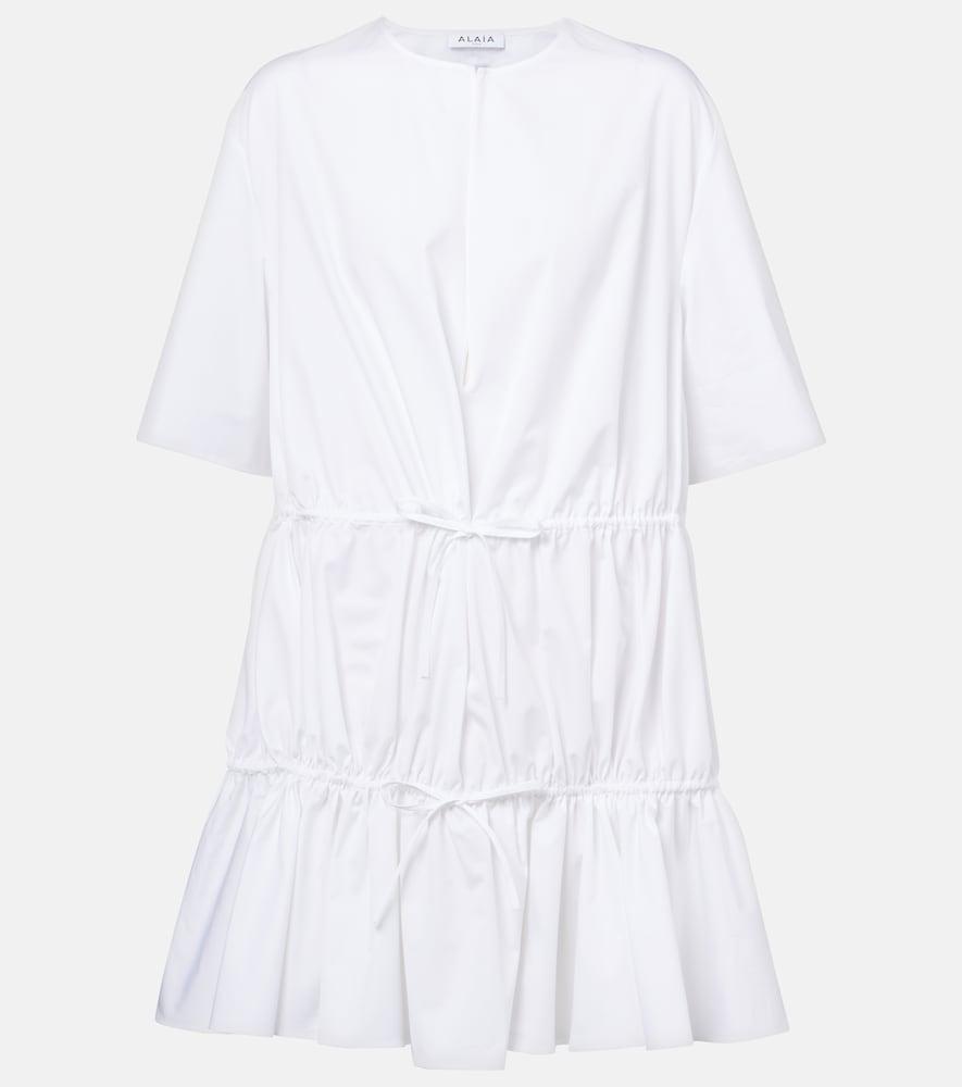alaïa tiered cotton minidress