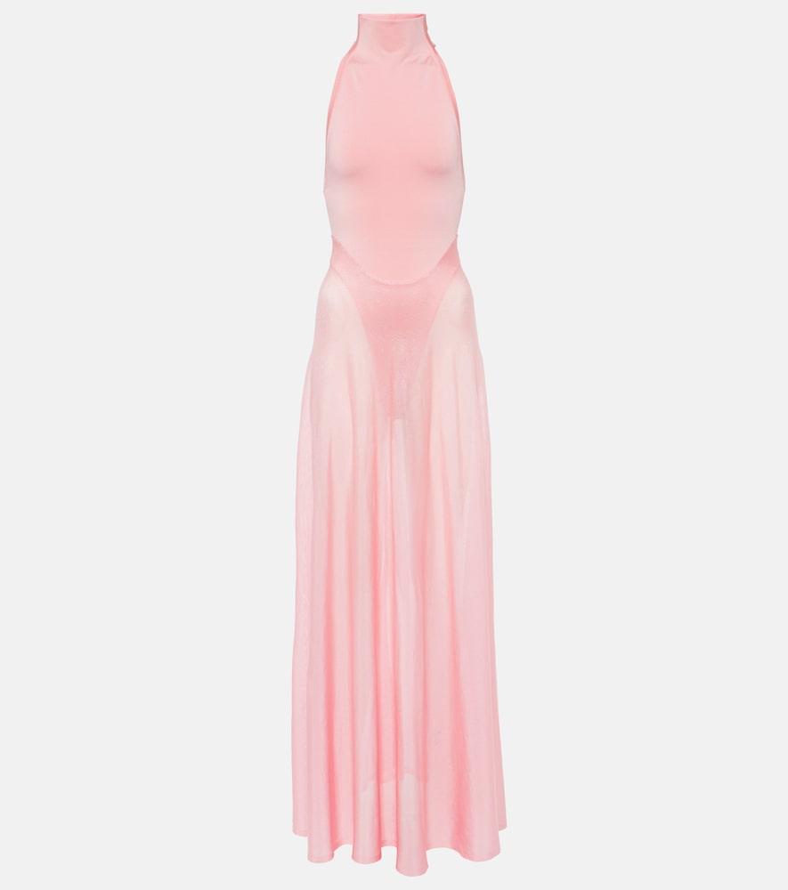 alaïa turtleneck maxi dress