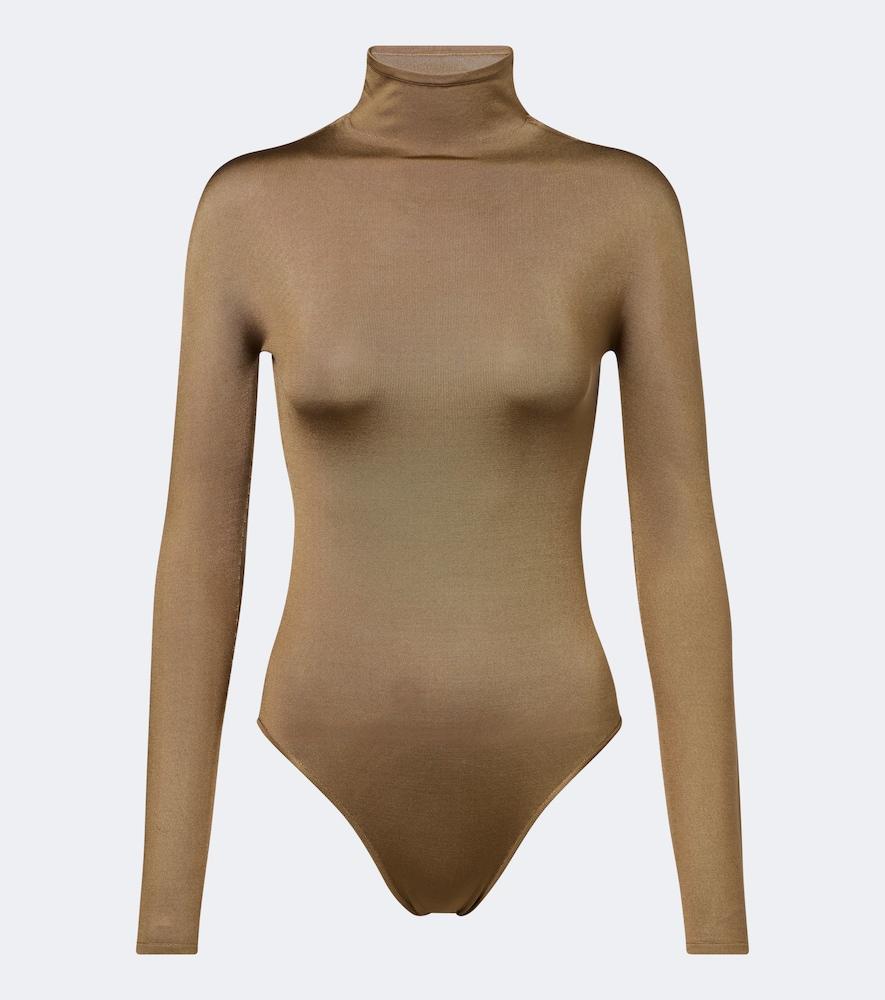 alaïa turtleneck silk-blend bodysuit