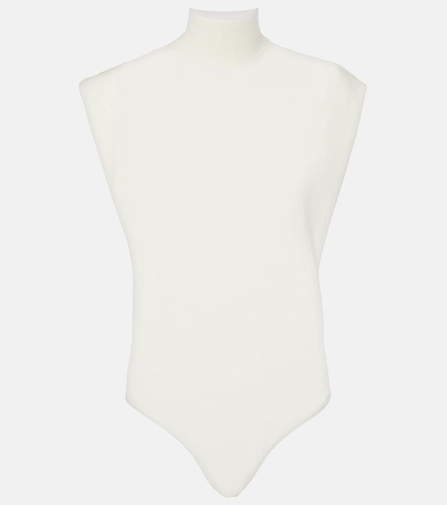 alaïa turtleneck wool bodysuit