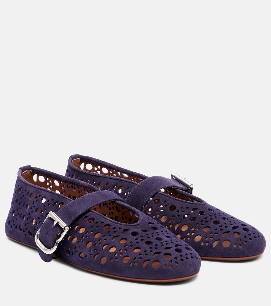 alaïa vienne suede ballet flats