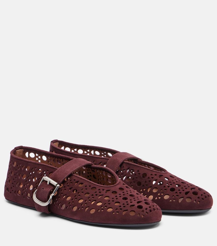 alaïa vienne suede ballet flats