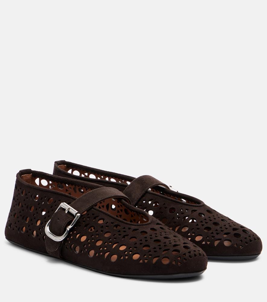 alaïa vienne suede ballet flats