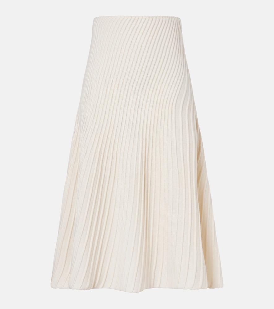 alaïa wool and cashmere midi skirt