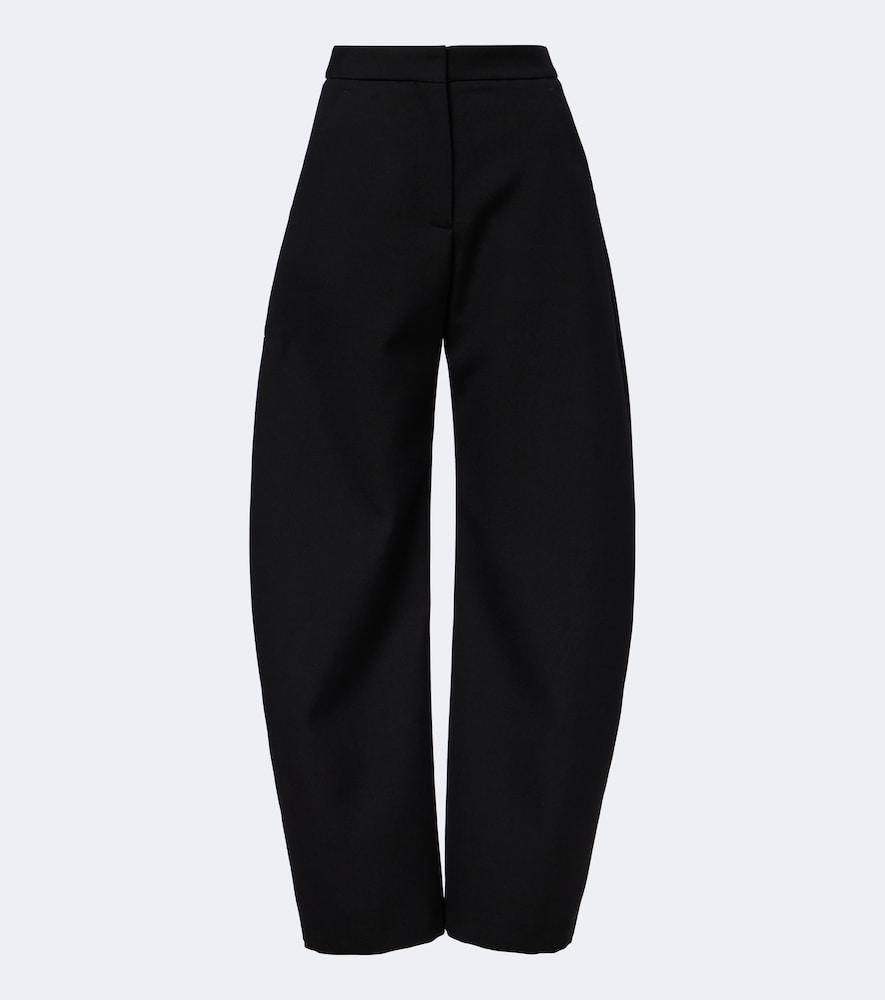 alaïa wool barrel-leg pants