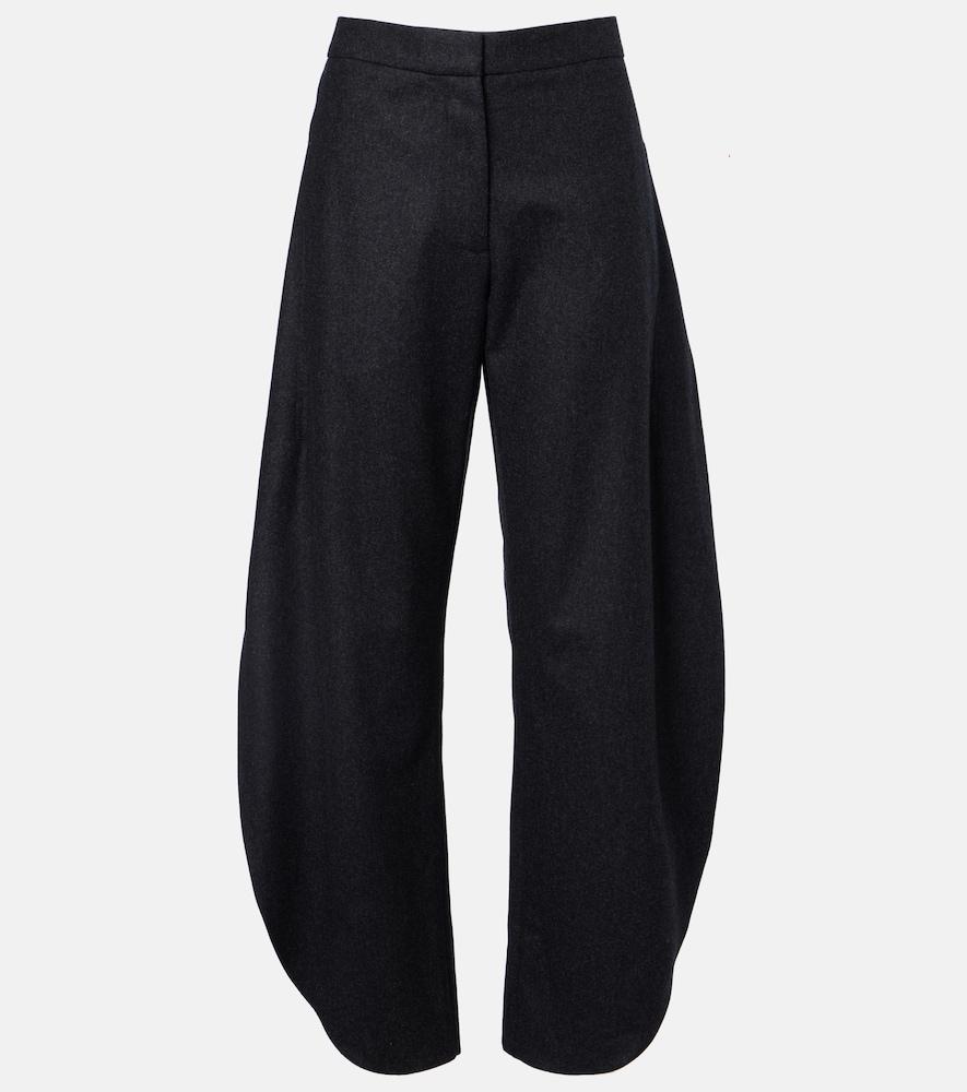 alaïa wool barrel-leg pants