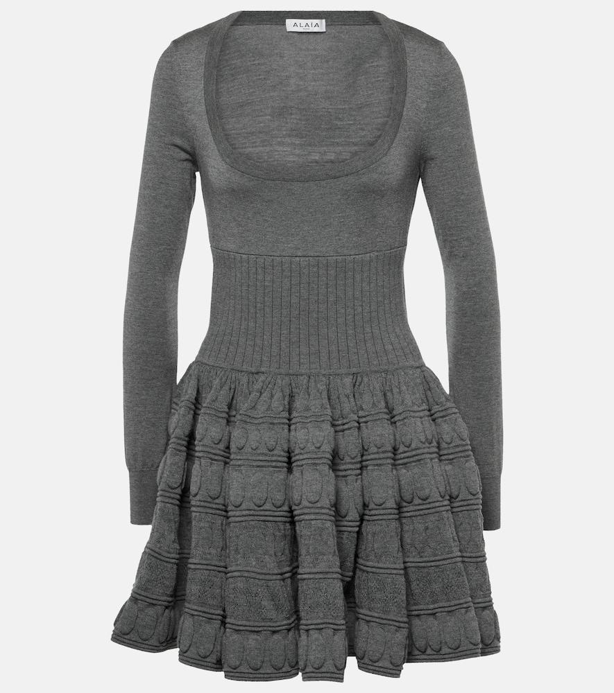 alaïa wool-blend minidress
