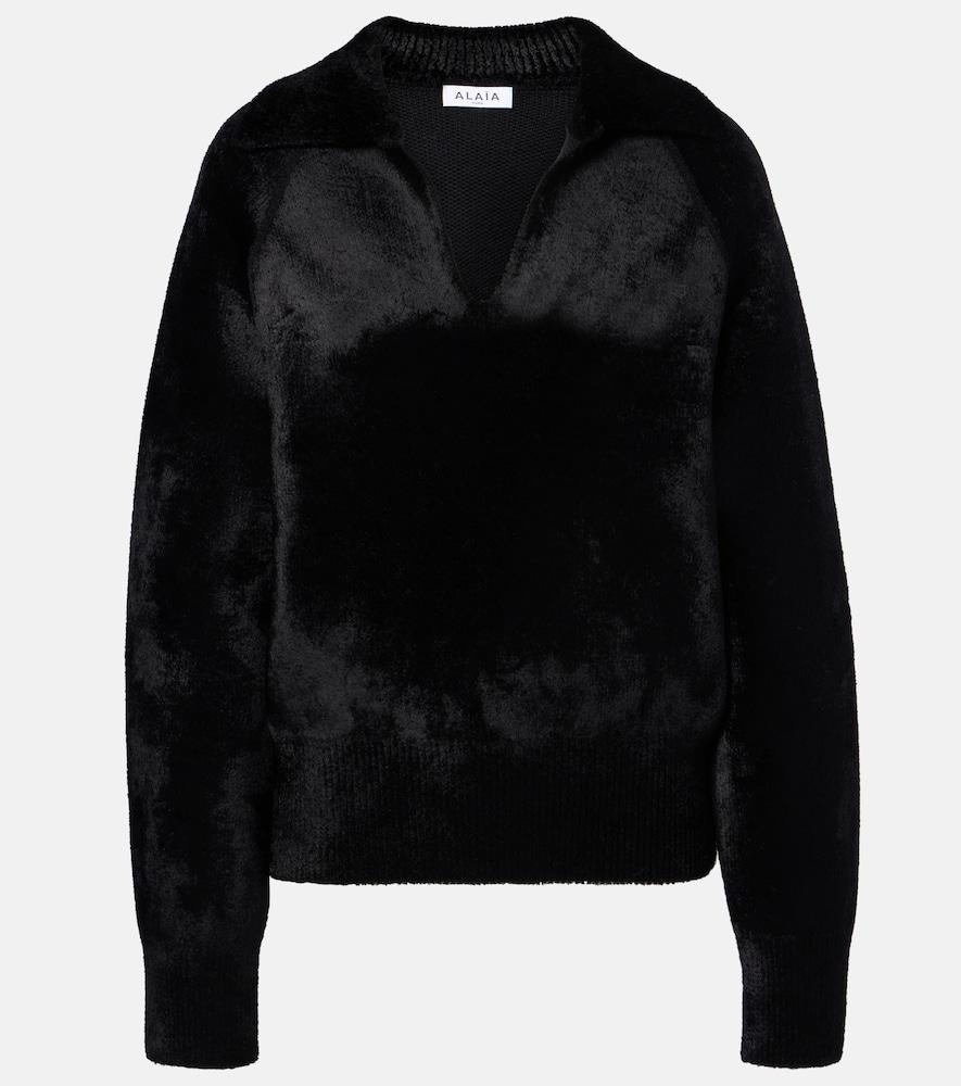 alaïa wool-blend polo sweater
