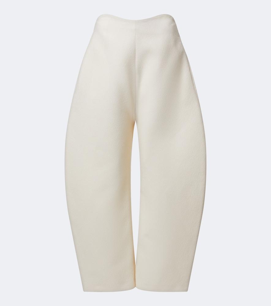 alaïa wool crêpe barrel-leg pants