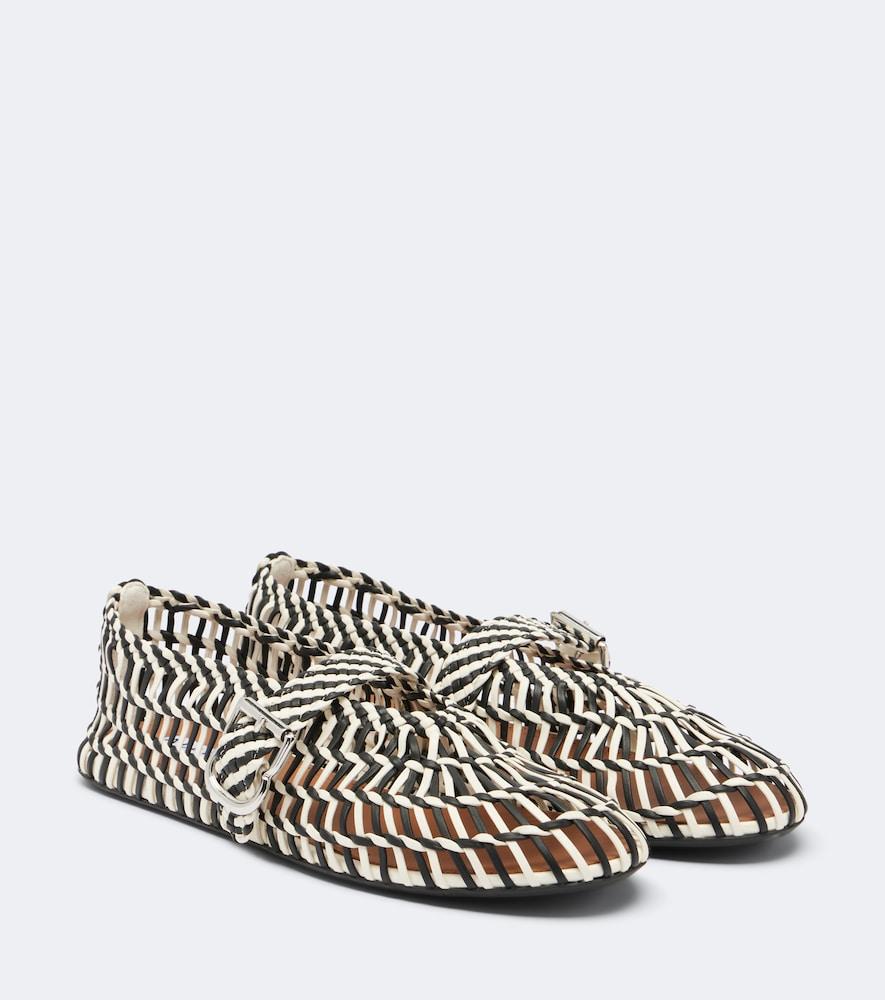 alaïa woven leather ballet flats