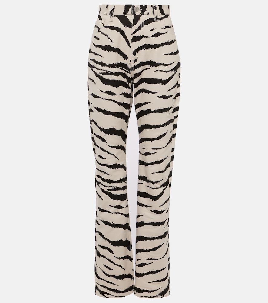 alaïa zebra-print jeans
