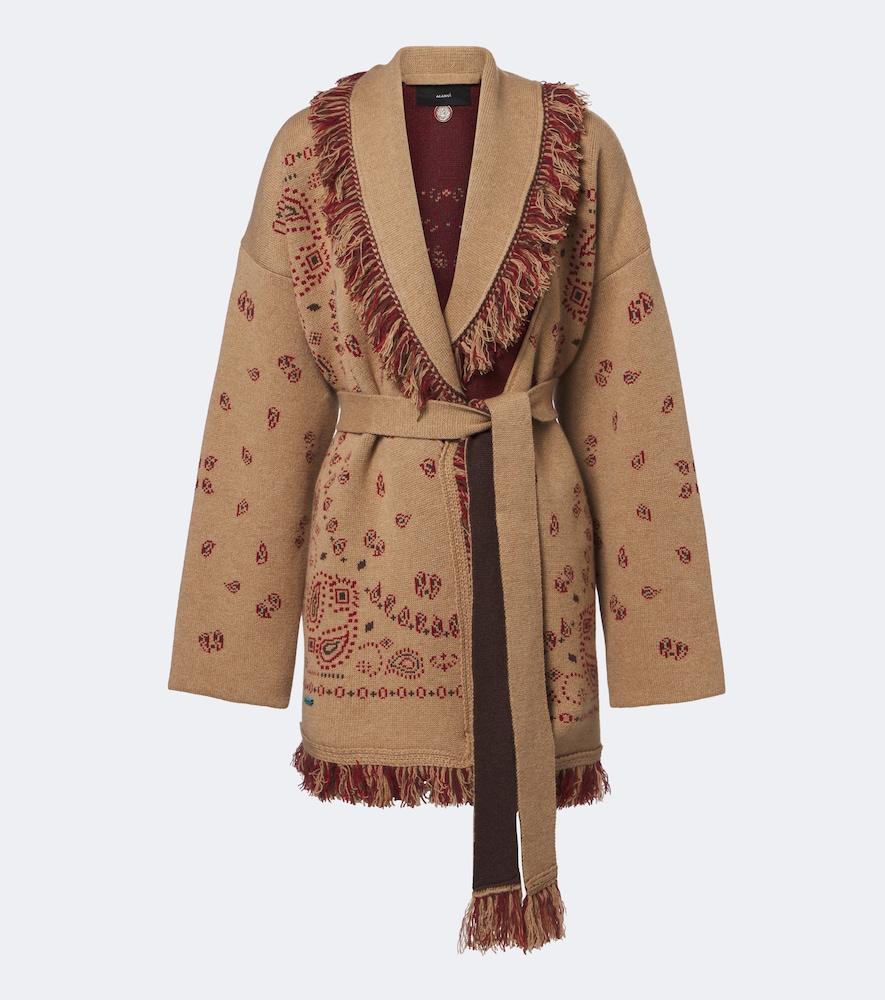 alanui bandana jacquard cashmere cardigan
