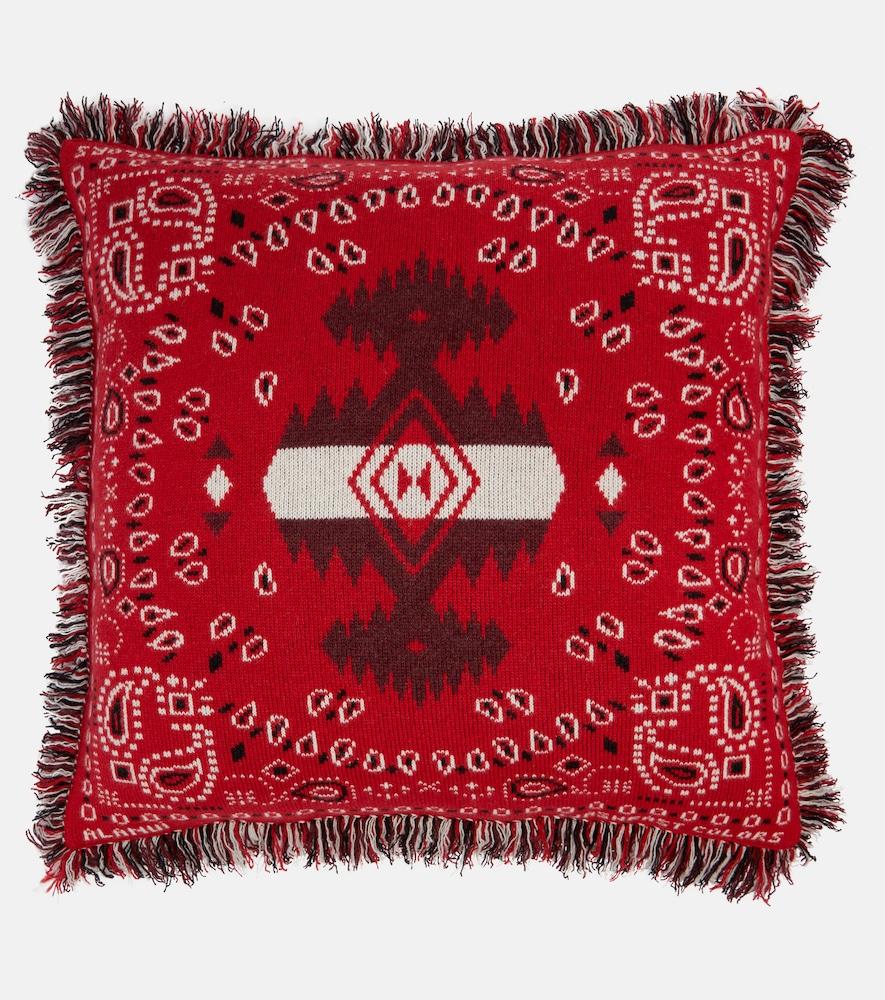 alanui bandana jacquard wool-blend cushion