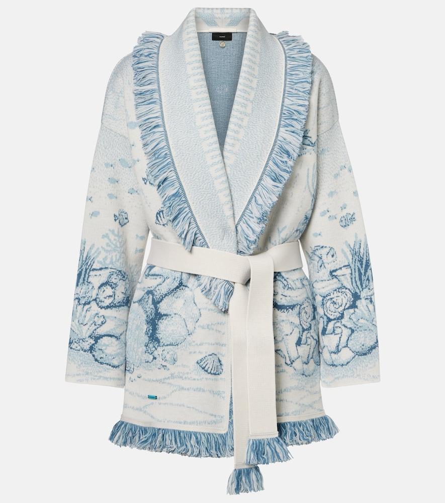 alanui deep in the ocean wool-blend cardigan