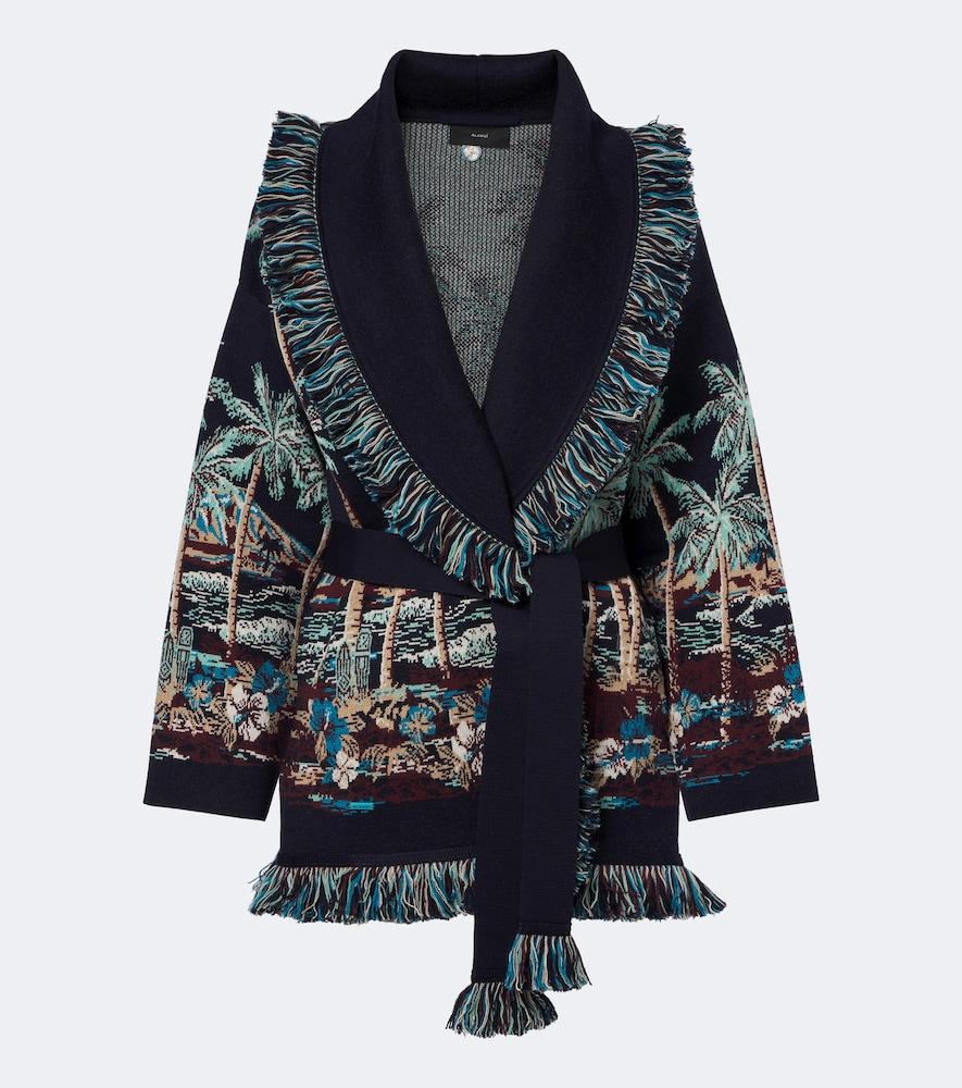 alanui diamond head jacquard wool-blend cardigan