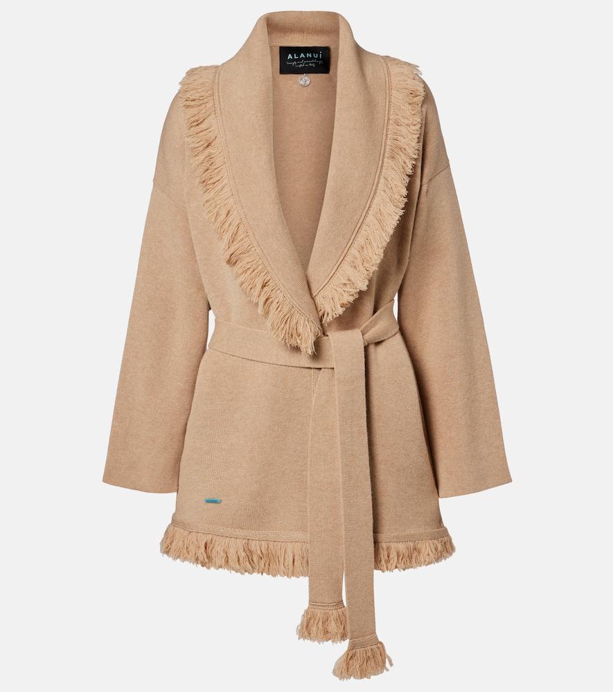 alanui finest fringed cashmere and cotton cardigan