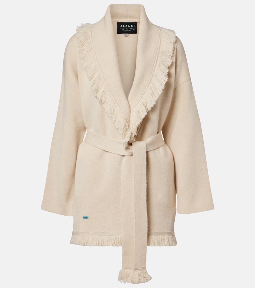 alanui finest fringed cashmere and cotton cardigan