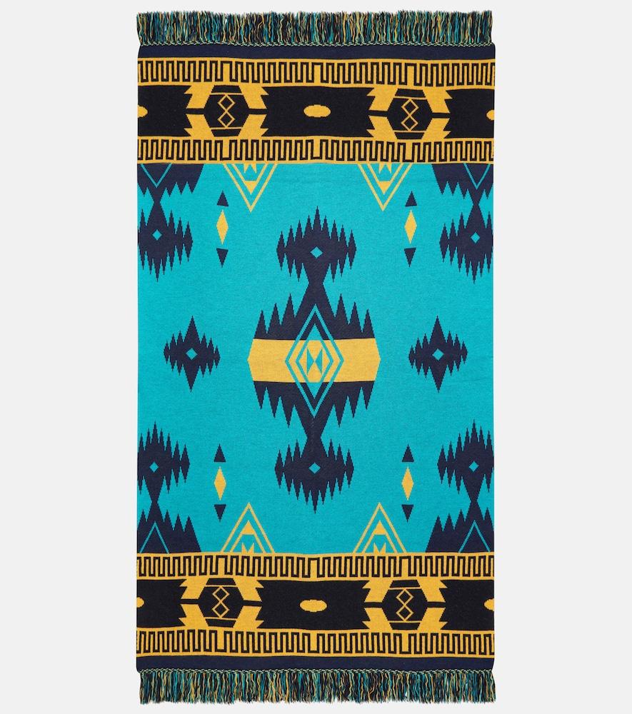 alanui icon wool-blend jacquard blanket