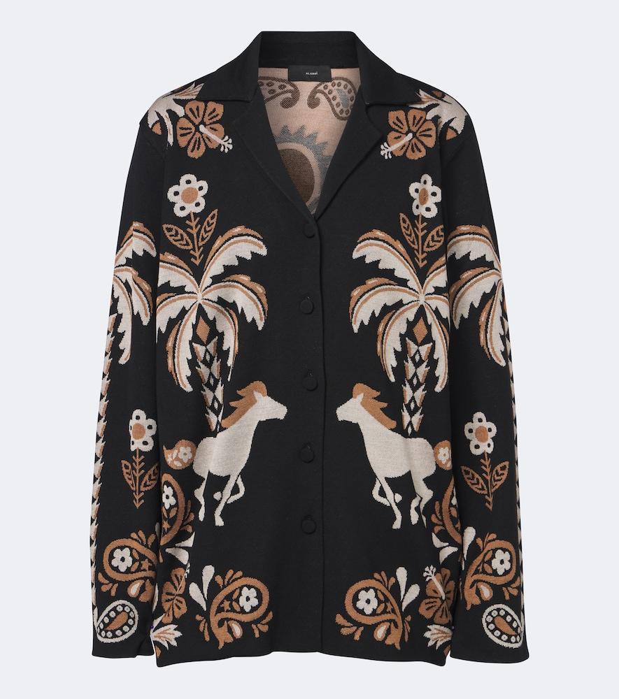 alanui island roots wool and silk-blend blazer