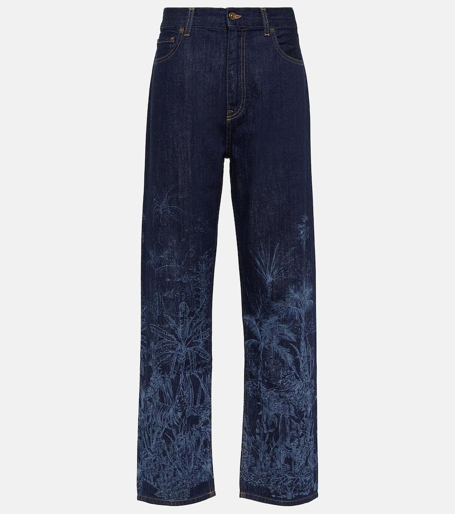 alanui jungle printed high-rise jeans