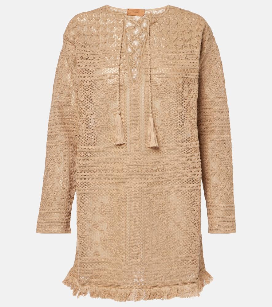 alanui kiss by the book lace minidress