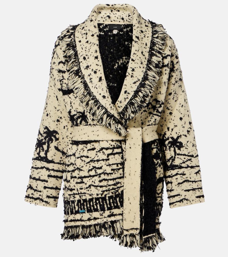 alanui ocean whispers fringed wool-blend cardigan