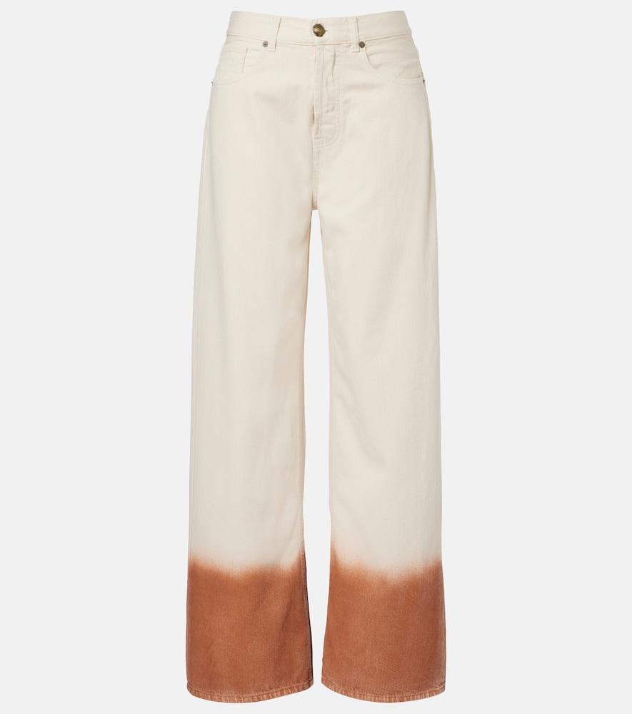 alanui shades of eden wide-leg jeans