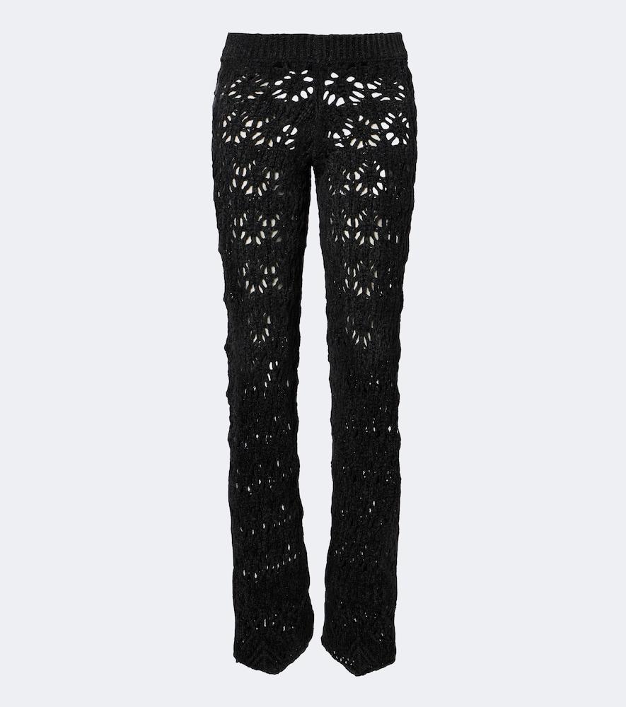 alanui time to shine open-knit wide-leg pants