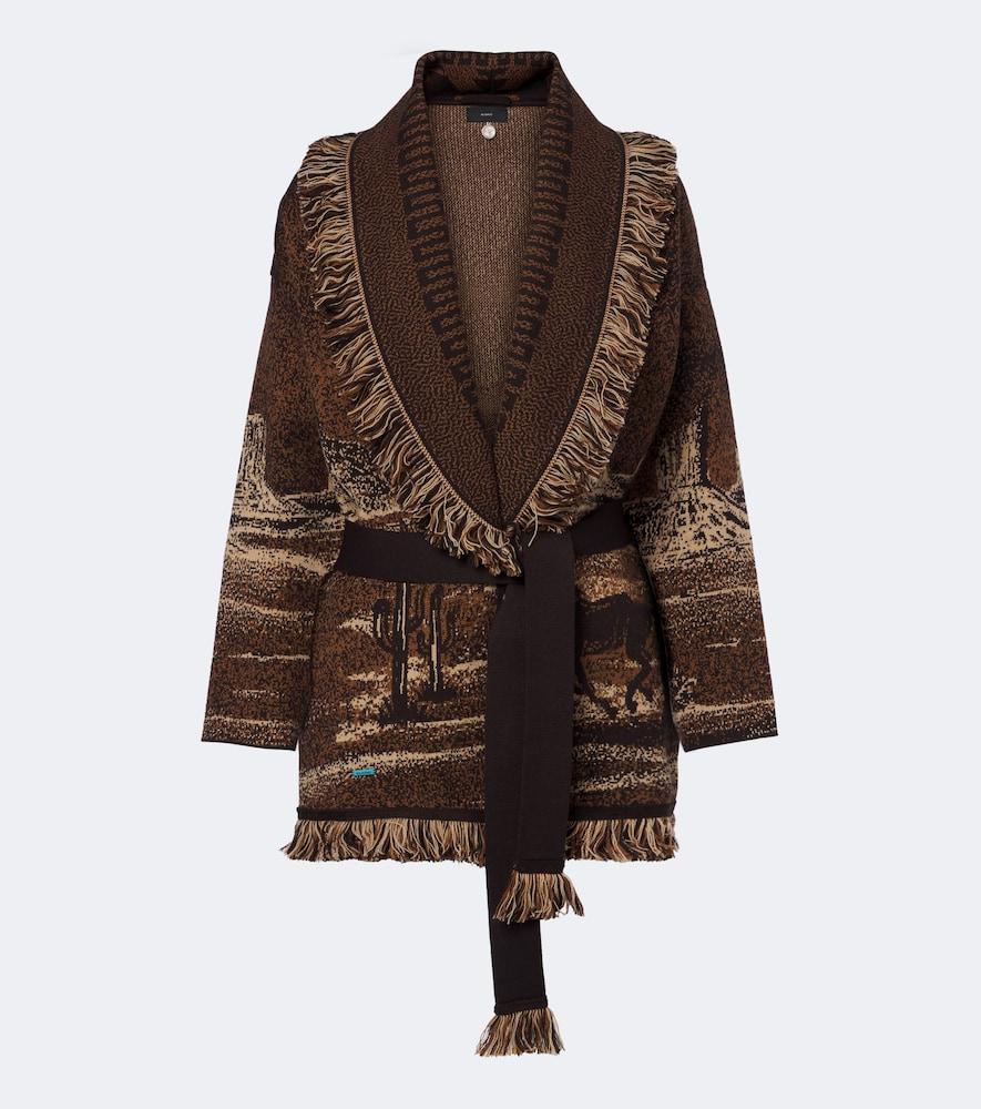 alanui wild wild jacquard wool-blend cardigan