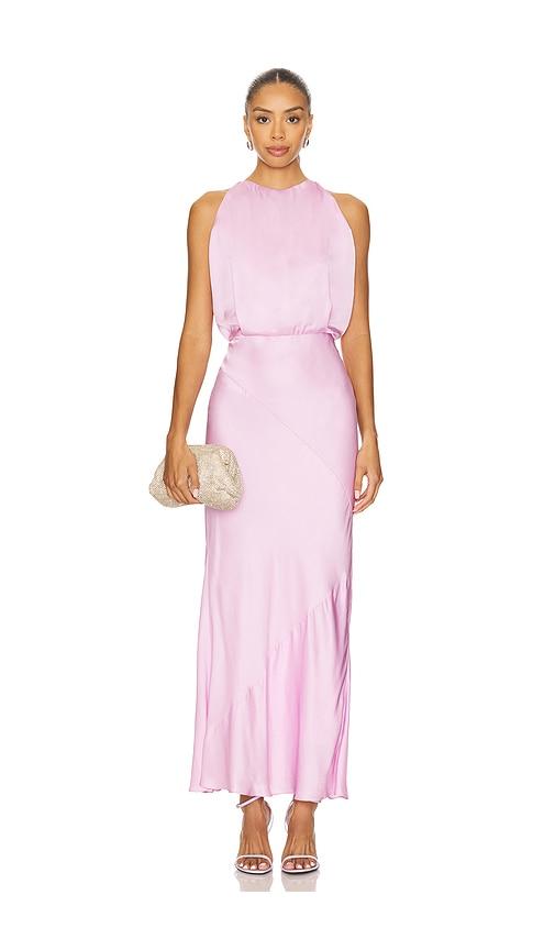 alejandra alonso rojas blouson midi dress in pink. - size 0 (also in 6)