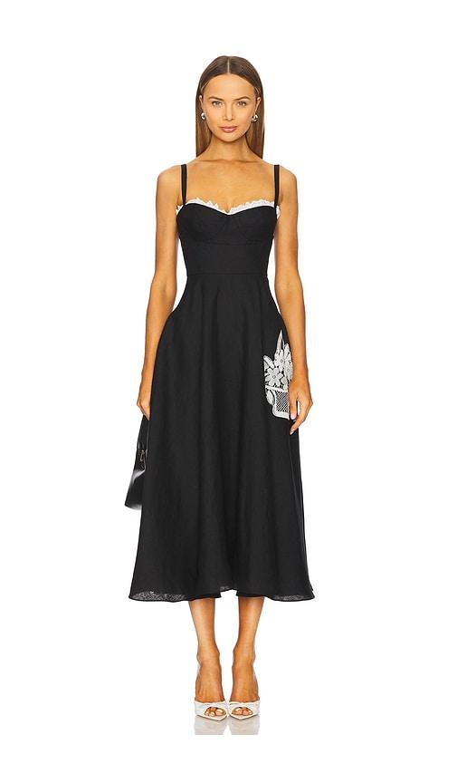 alejandra alonso rojas bustier maxi dress in black. - size 4 (also in 6)
