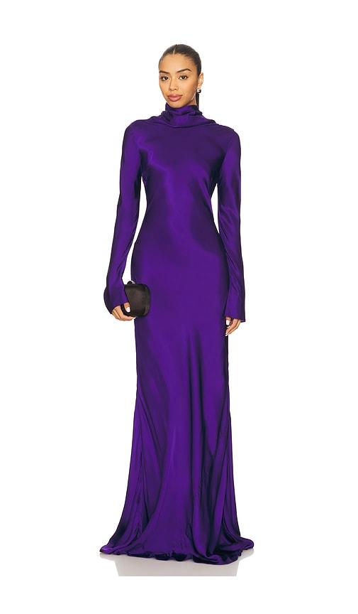 alejandra alonso rojas maxi cowl back dress in blue. - size 2 (also in 6)
