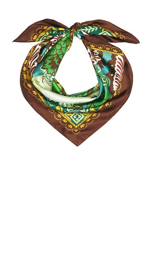alemais florence silk scarf in green.