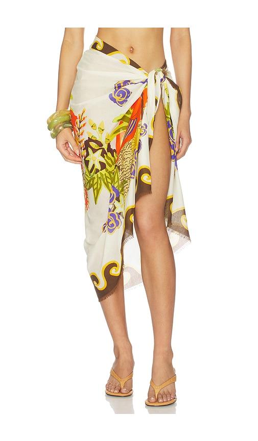 alemais island cove cotton pareo in cream.