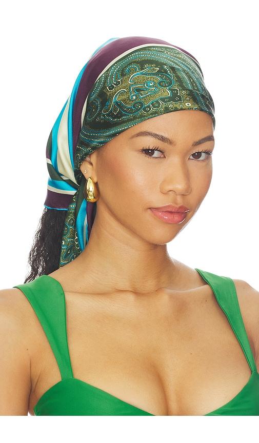 alemais joni silk scarf in green.