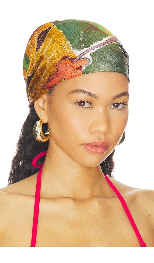 alemais mlak silk scarf in green.