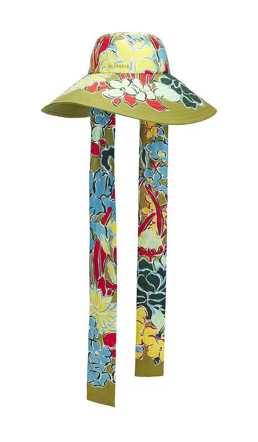 alemais solstice wide brim tie sunhat in green.